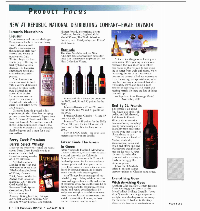 NEBRASKA BEVERAGE ANALYST 2010