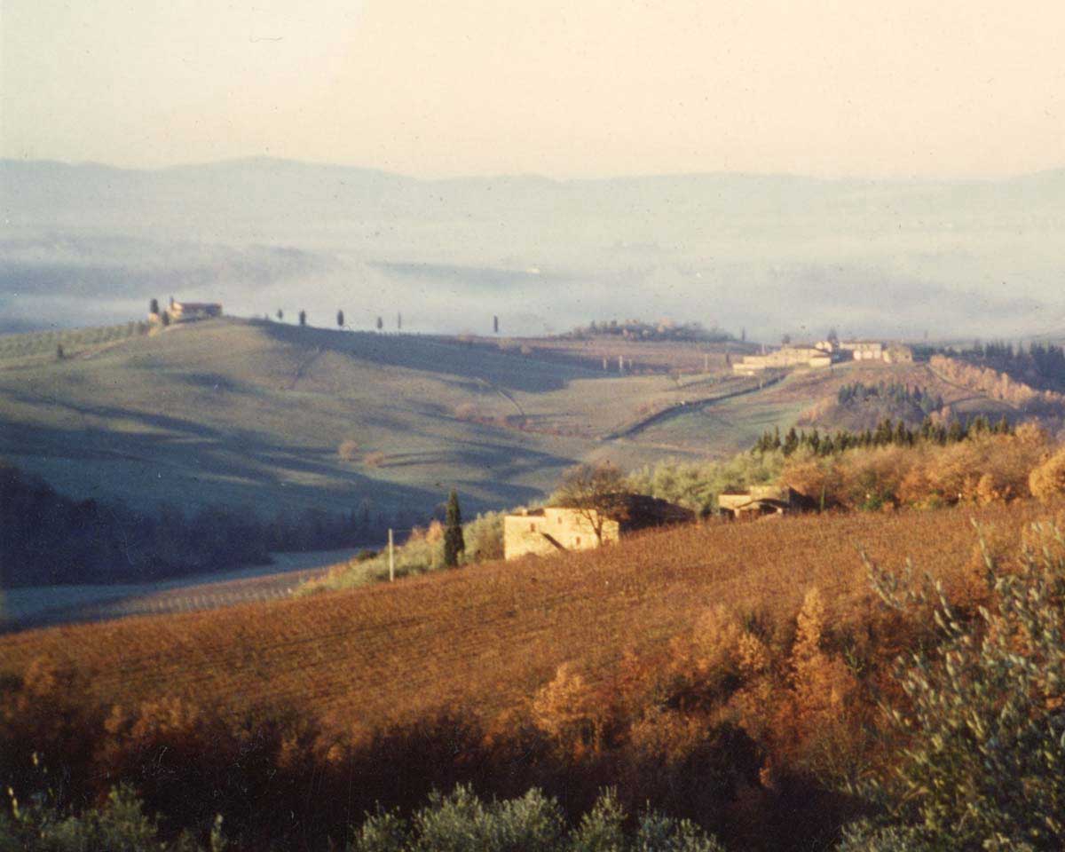 Historical photo of the Brancaia winery